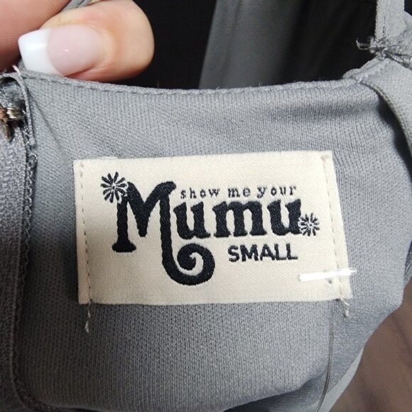 Show Me Your MUMU Grey Chiffon Long Gown Size S - Picture 10 of 11